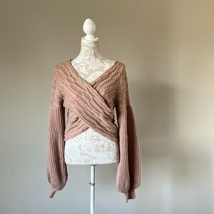 Cozy Sweater with Balloon Sleeves Sz M/L